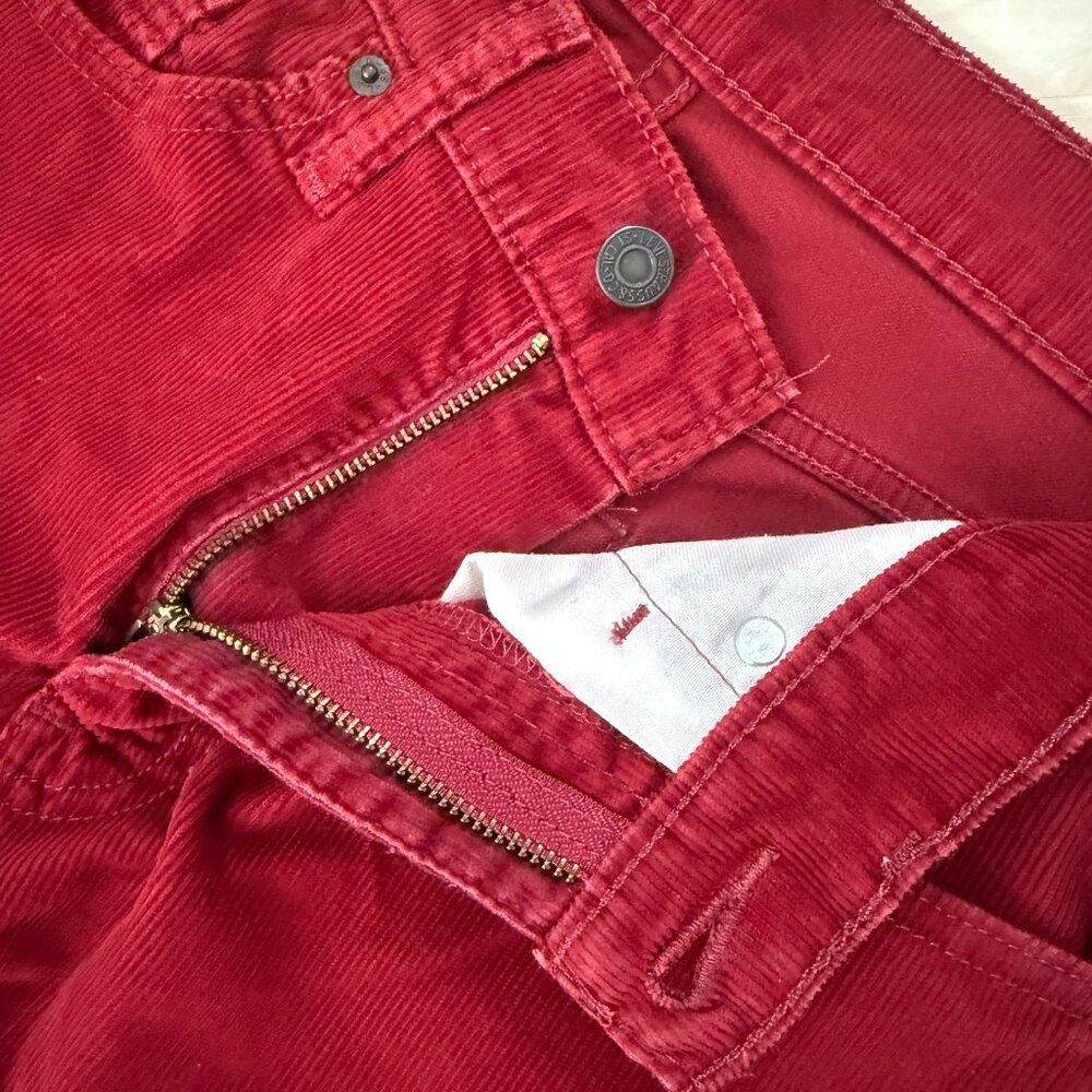 Levi's Corduroy Slim Straight Men's Pants 31x30 Stretch Oxblood Red - Picture 5 of 11